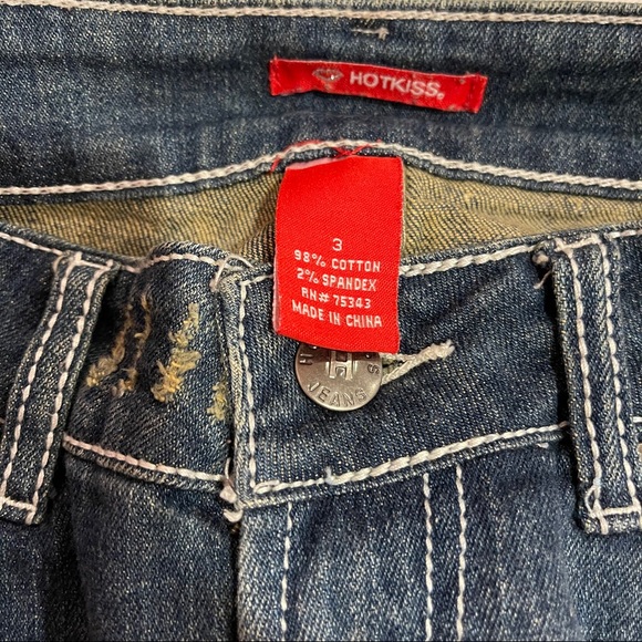 Straight Leg Rhinestone Jeans - Picture 6 of 7